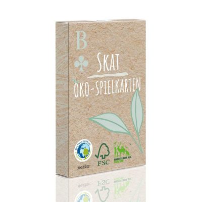 Skat Spielkarten Öko – französisches Bild – lebensmittelechte Farben – stehende Box