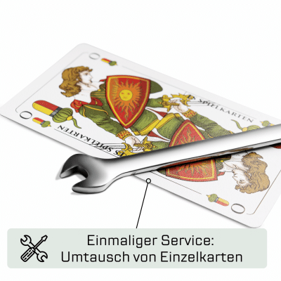 Schafkopf Kunststoffspielkarten – Servicehinweis: Umtausch von Einzelkarten
