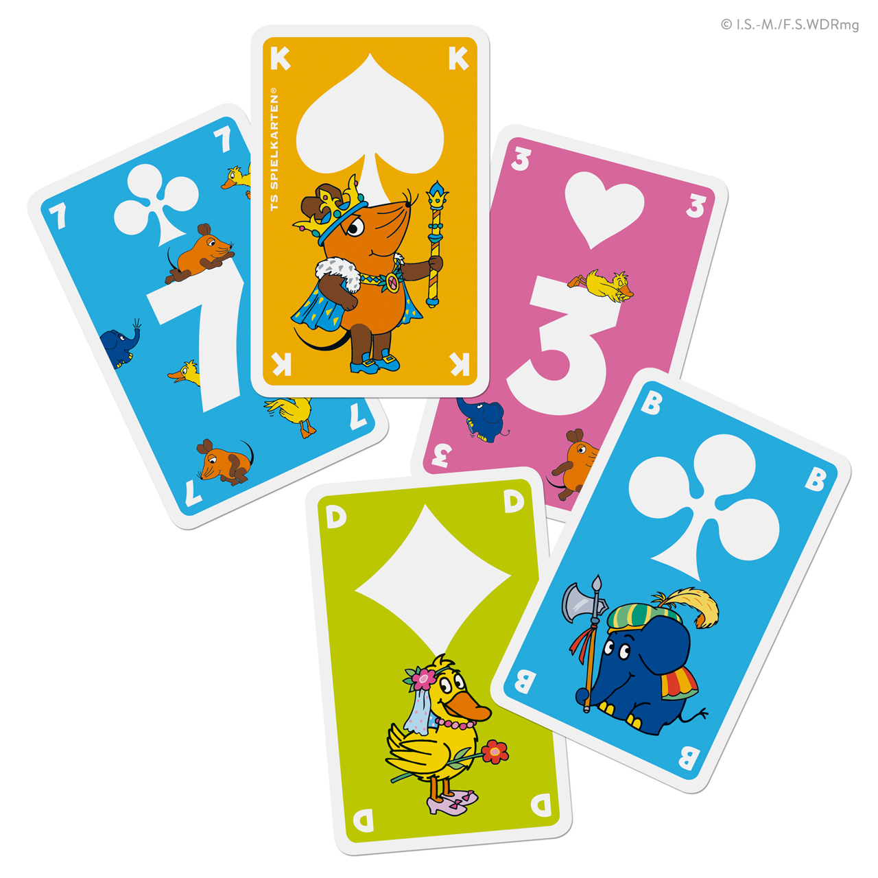 Die Maus Spielkarten für Kinder ab 4 Jahren. Motive aus Sendung mit der Maus und dem Elefanten.