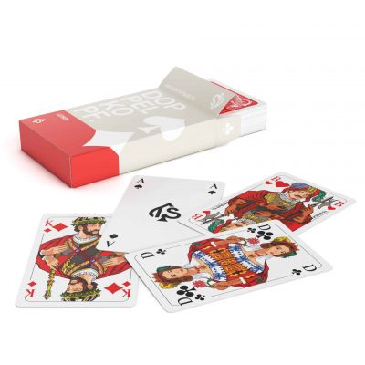Doppelkopf Spielkarten Original Leinen – französisches Bild, Verpackung liegend mit Karten davor