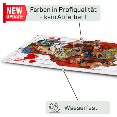 Rommé Kartenset Kunststoff – 110 langlebige & wasserfeste Spielkarten – Französisches Bild | TS Spielkarten 12 Frz. Bild Update Abfaerben