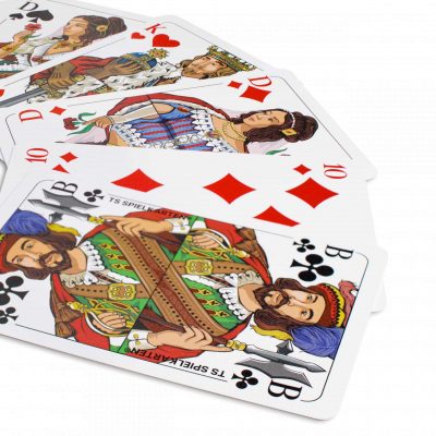 Romme Premium Kunststoffspielkarten – Karten in Fächeransicht