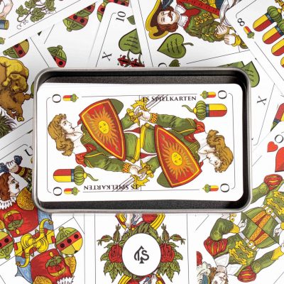 Schafkopf Tarock Spielkarten Kunststoff – Kartenansicht von oben