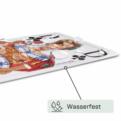 Doppelkopf Senioren Kunststoffspielkarten – Hinweis wasserfest