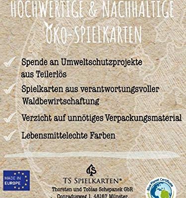 Poker Spielkarten Öko – nachhaltiges Kartenset – Rückseite mit Informationen