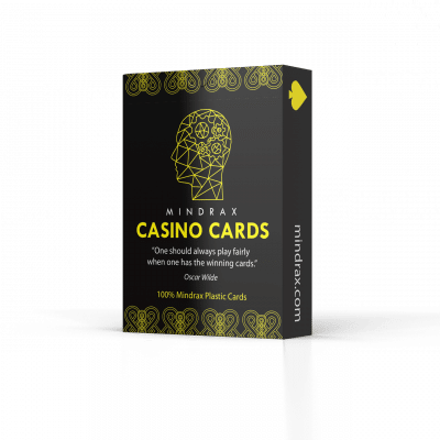 MINDRAX Poker Karten Gelb – Premium Kunststoff Spielkarten – stehende Box