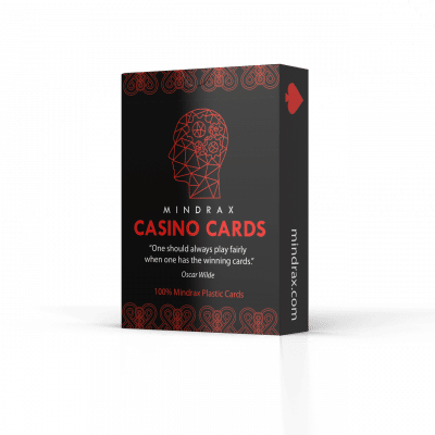 MINDRAX Poker Karten Rot – Premium Kunststoff Spielkarten – stehende Box