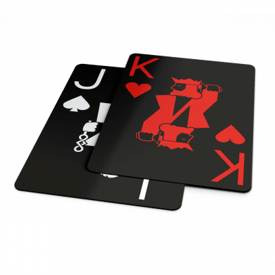 MINDRAX Poker Karten Rot – Premium Kunststoff – zwei Karten Vorderseite