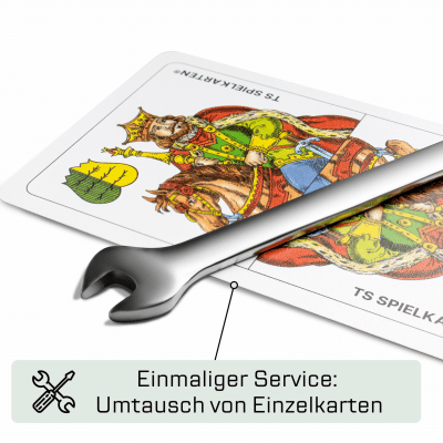 Schnapskarten Kunststoff – einmaliger Umtauschservice für Einzelkarten