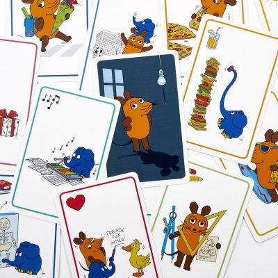 Aus die Maus Kartenspiel für Kinder ab 3 Jahren – Schwarzer Peter Alternative, illustrierte Karten