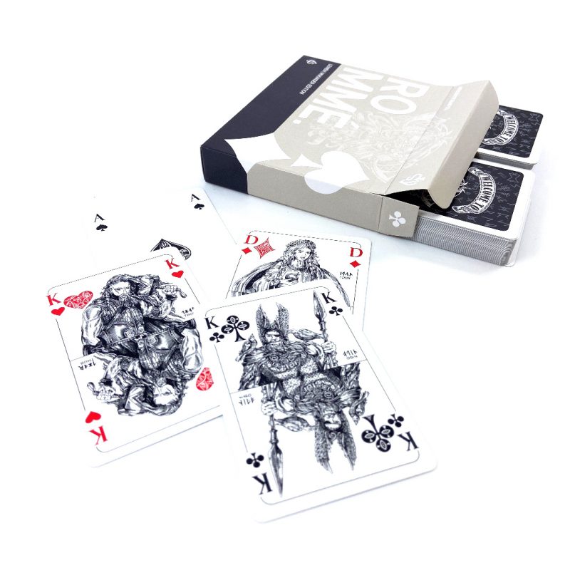 Wikinger Spielkarten. Spezielle handgezeichnete Spezialedition für Romme, Poker, Schwimmen