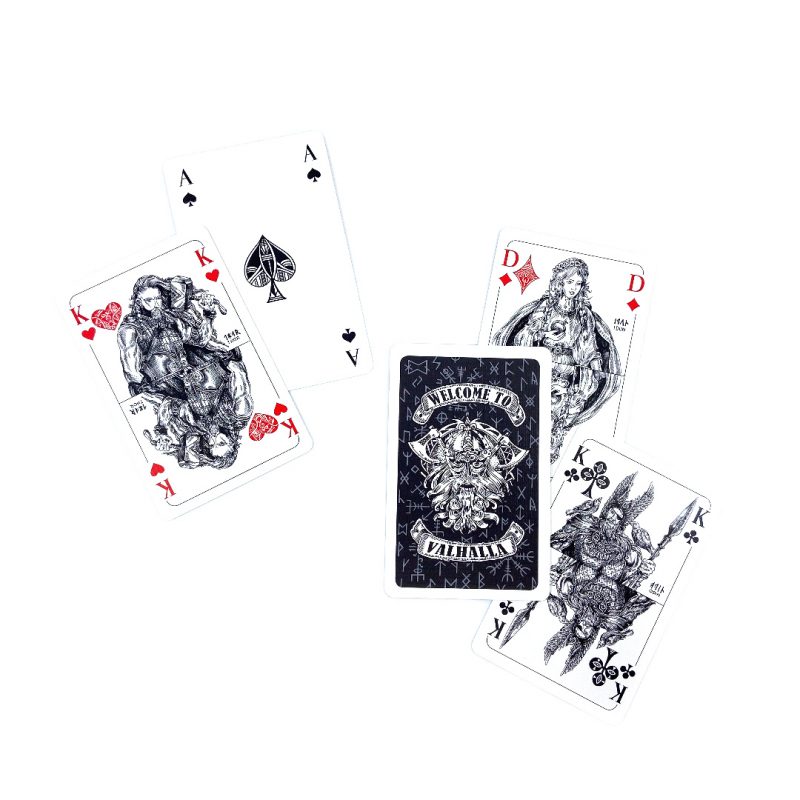 Wikinger Spielkarten für Poker, Bridge, Romme, Canaster, Bettler. Besonderes Kartenspiel perfekt als Gechenk.