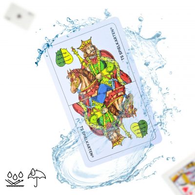 Schnapskarten Doppeldeutsche Kunststoff – wasserfest, Karte mit Wassertropfen