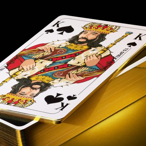Rommé Premium Gold Spielkarten – Kartenstapel mit goldenem Rand