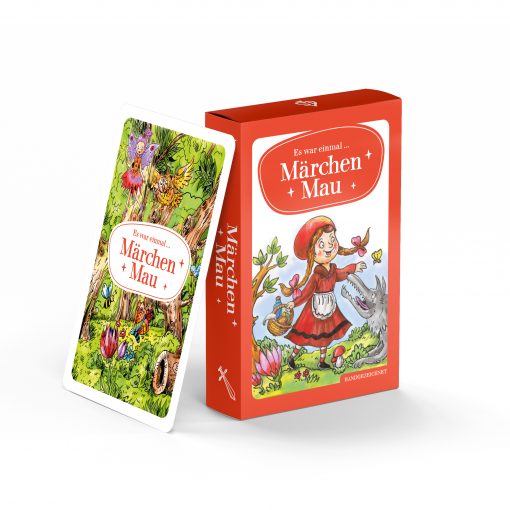 Mau Mau Kinderspiel Märchen Kartenspiel für Kinder ab 3 Jahren mit Leinen Struktur