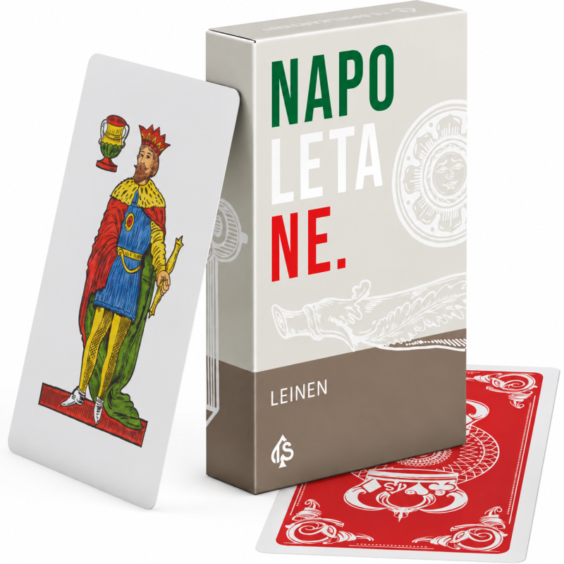 Napoletane Spielkarten Leinen - Scopa Karten mit napoletanischem Bild - Italienisches Kartenspiel | TS Spielkarten 3 Napoletane Leinen Titelbild NEU