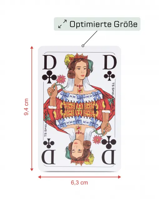 Rommé Spielkarten Leinen, extra große Eckzeichen – optimierte Kartengröße für bessere Handhabung