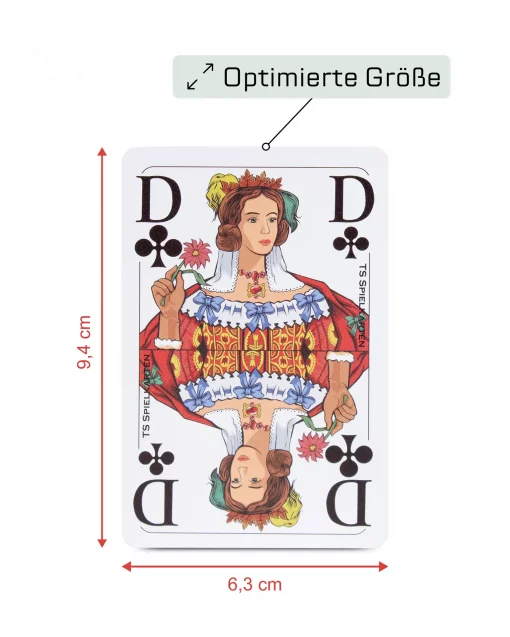 Rommé Spielkarten Leinen, extra große Eckzeichen – optimierte Kartengröße für bessere Handhabung