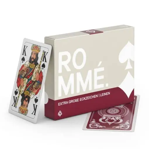 Verpackung Rommé Spielkarten Leinen – extra große Eckzeichen