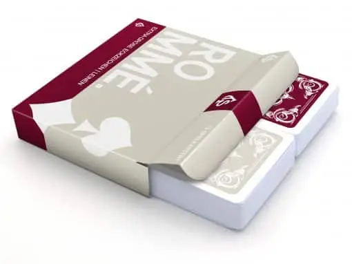 Rommé Kartenspiel Leinen, extra große Eckzeichen – Produktverpackung TS Spielkarten