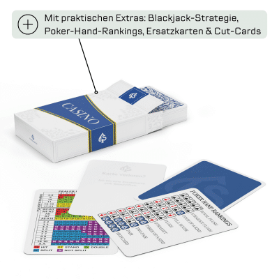 Alternative view of Premium Casino Karten – Poker & Blackjack 2er Kartenset aus 100 % Kunststoff