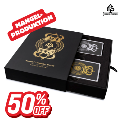 Romme Spielkarten Premium Gold - B-Ware | Spar-Bundles (3er / 5er / 10er)