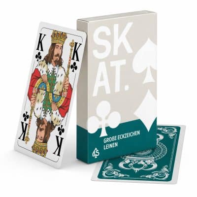 Skat Kartenspiel Leinen – Extra große Eckzeichen – Französisches Bild | TS Spielkarten