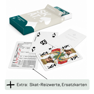 Alternative view of Skat Kartenspiel Leinen – Extra große Eckzeichen – Französisches Bild | TS Spielkarten